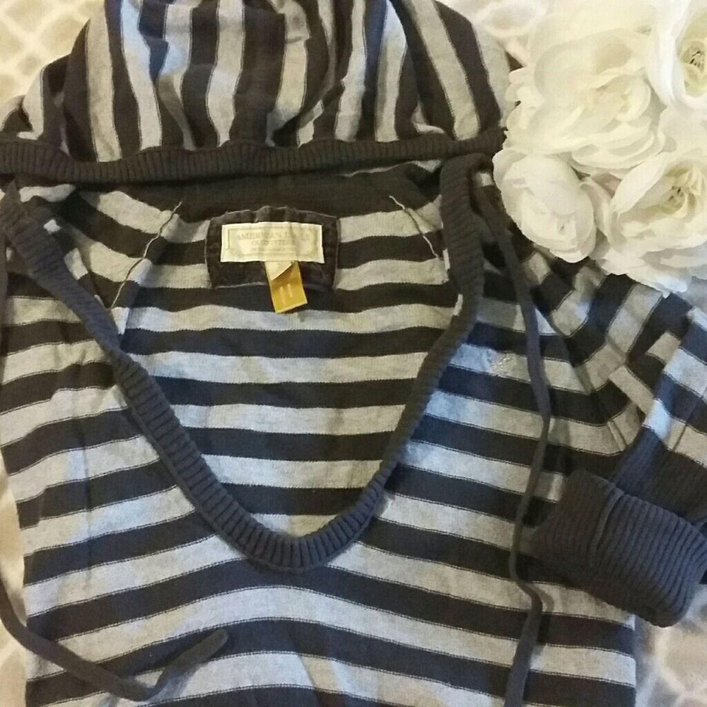 Hooded striped sweater